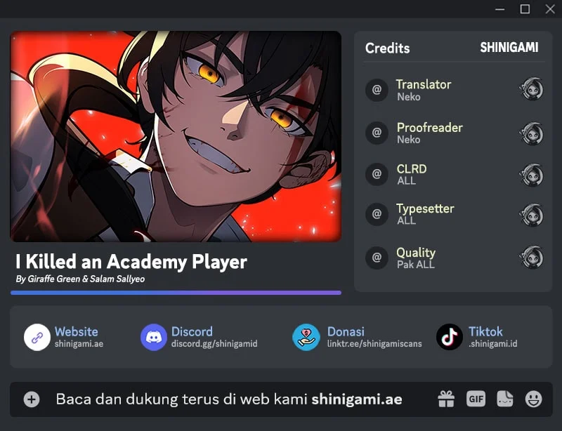 Komik I Killed An Academy Player Chapter 100 gambar nomor 1