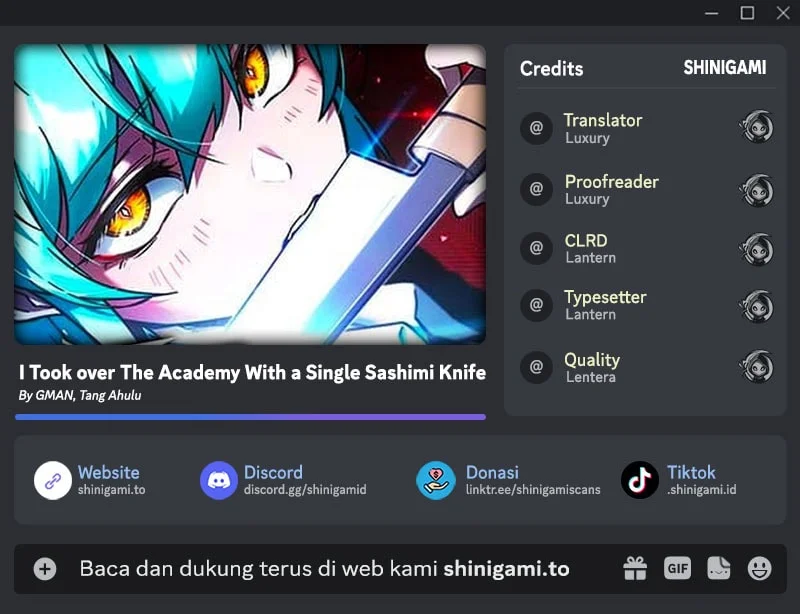 Komik I Took over The Academy With a Single Sashimi Knife Chapter 57 gambar nomor 1