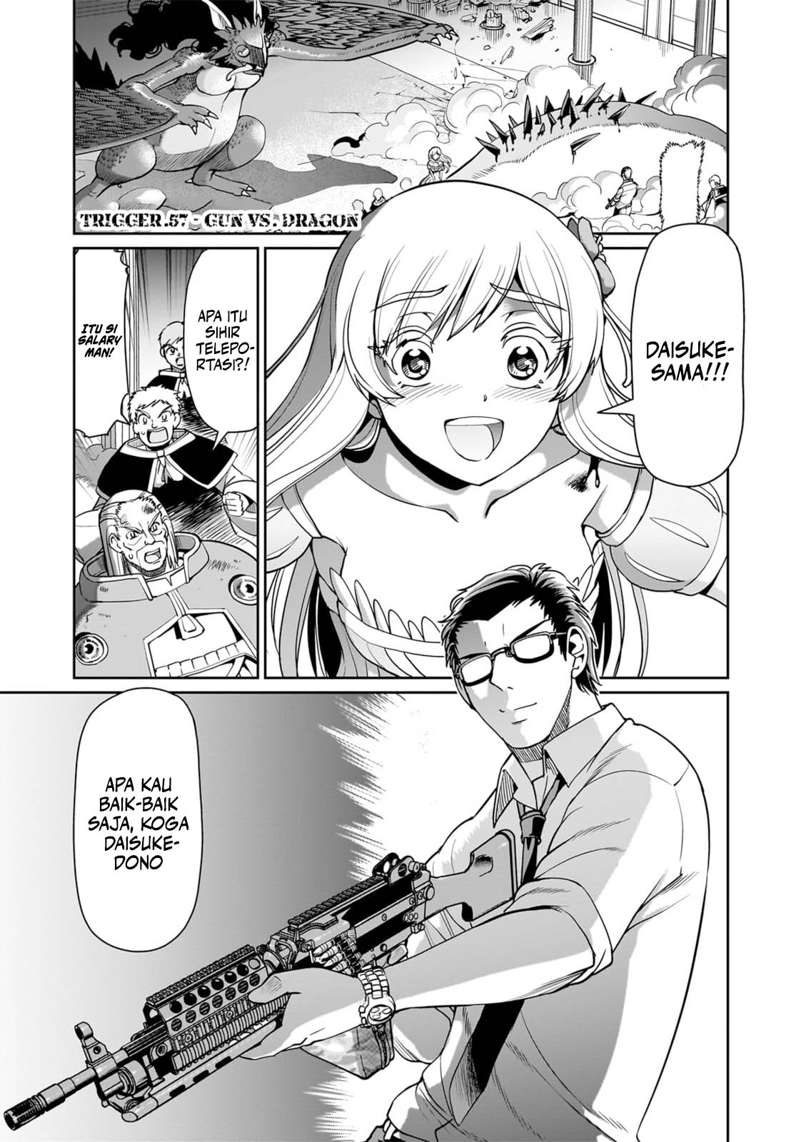 Komik Isekai Shoukan Oji-san no Juumusou Life – Sabage Suki Salaryman wa Kaisha Owari ni Isekai e Chokki suru Chapter 57 gambar nomor 1