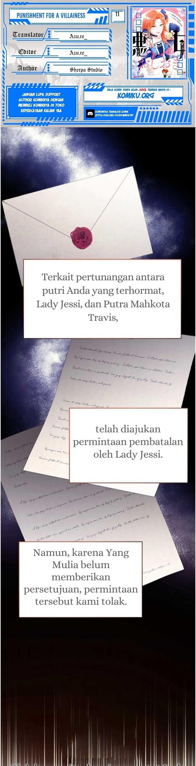 Komik Punishment for a Villainess Chapter 11 gambar nomor 1