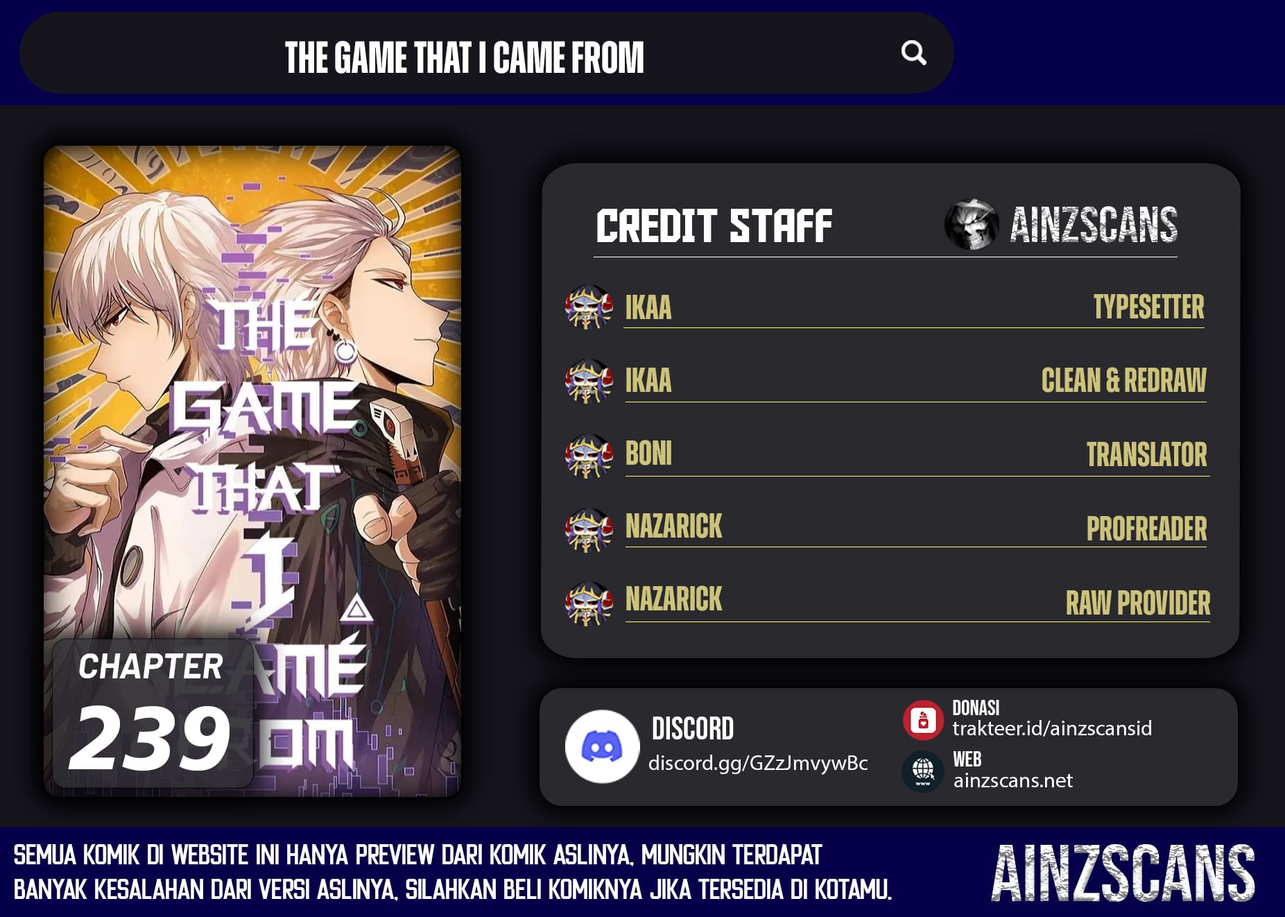 Komik The Game That I Came From Chapter 239 gambar nomor 1