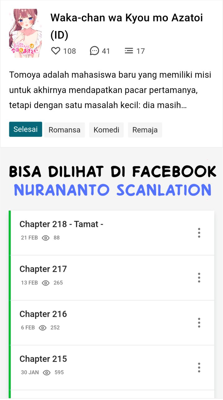 Waka-chan Is Flirty Again Chapter 216 Gambar 34