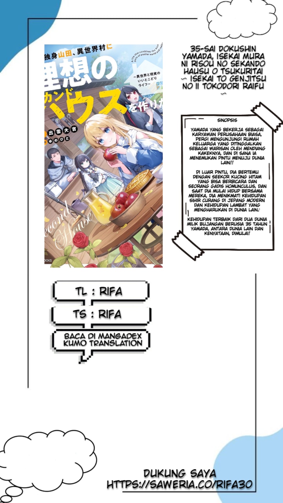 Komik 35-sai dokushin Yamada, isekai mura ni risou no sekando hausu o tsukuritai 〜 isekai to genjitsu no ii tokodori raifu 〜 Chapter 2.1 gambar nomor 1