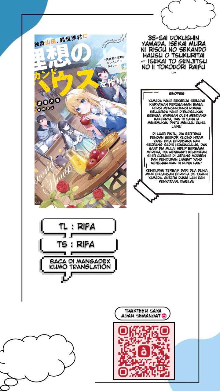 Komik 35-sai dokushin Yamada, isekai mura ni risou no sekando hausu o tsukuritai 〜 isekai to genjitsu no ii tokodori raifu 〜 Chapter 2.2 gambar nomor 1