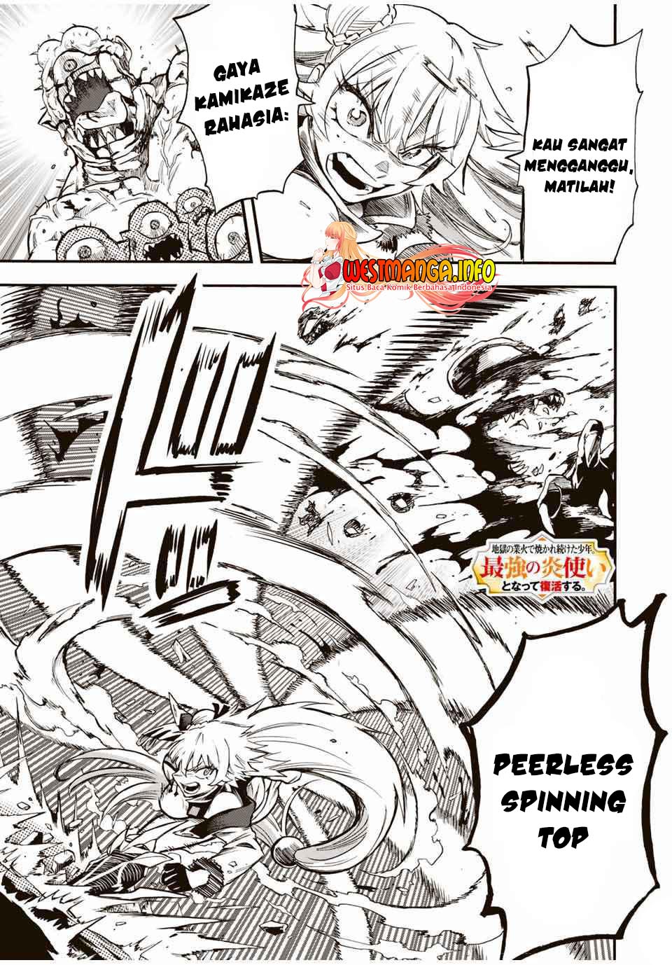 Manga Jigoku no Gouka de Yaka re Tsuzuketa Shounen. Saikyou no Honou Tsukai to Natte Fukkatsu Suru. Chapter 58 gambar nomor 2