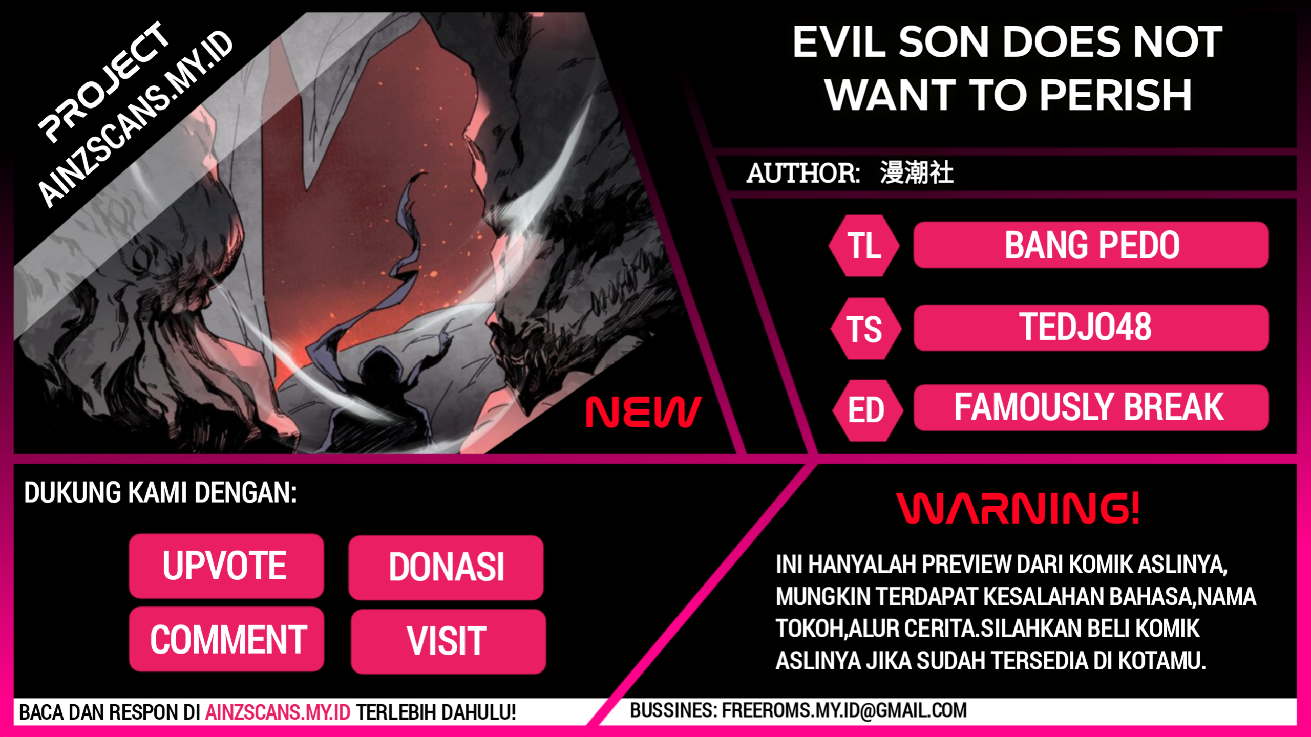 Komik Evil Son Does Not Want to Perish Chapter 00.1 gambar nomor 1