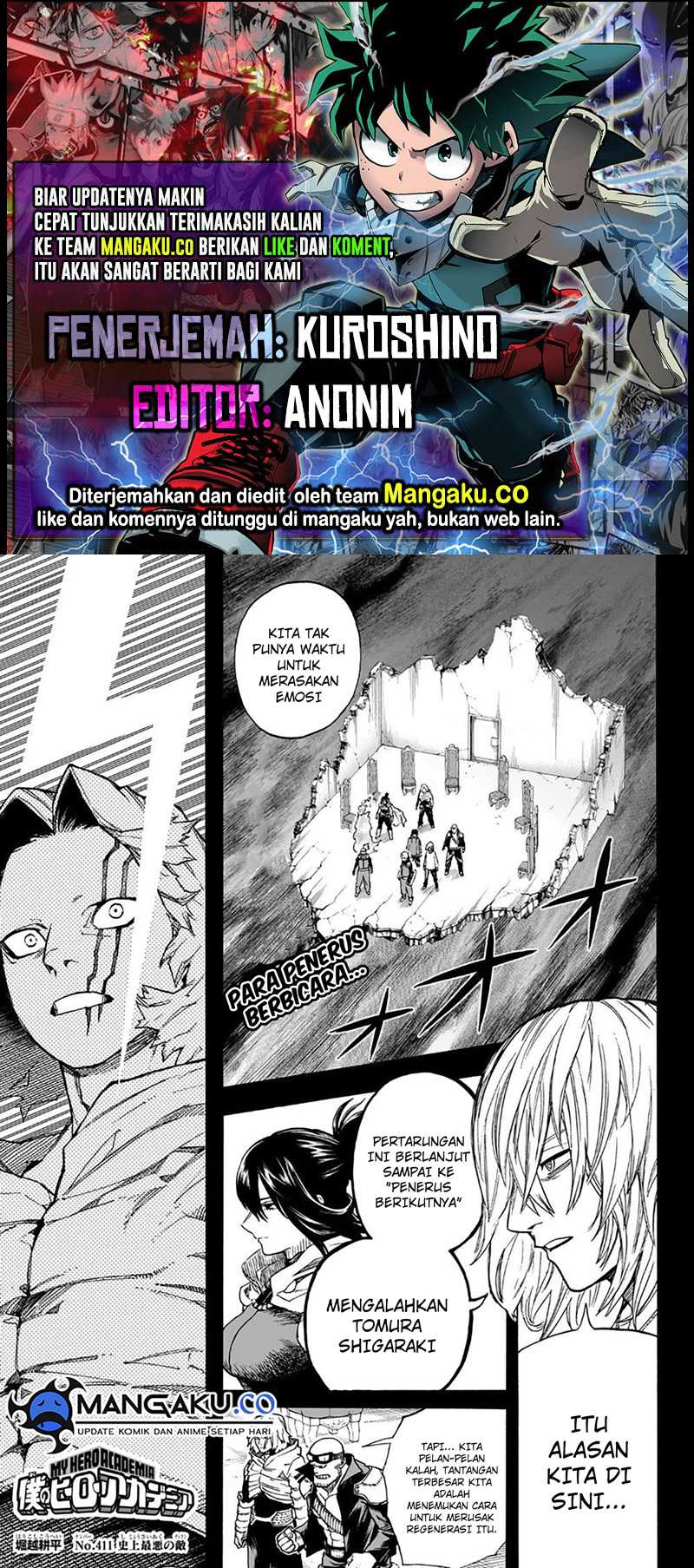 Komik Boku no Hero Academia Chapter 411 gambar nomor 1
