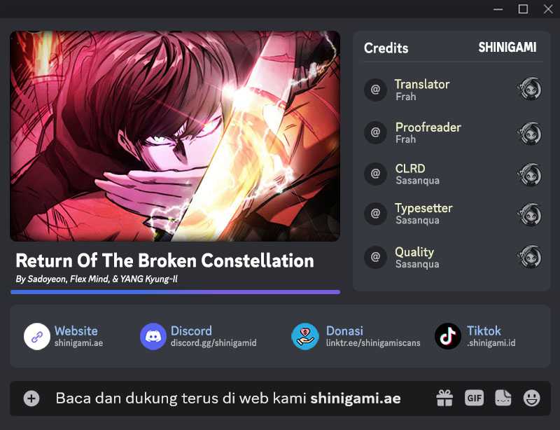 Komik Return of the Broken Constellation Chapter 110 gambar nomor 1