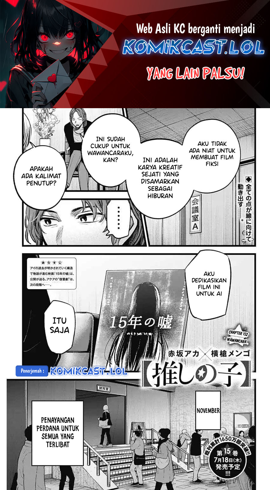 Manga Oshi no Ko Chapter 152 gambar nomor 2