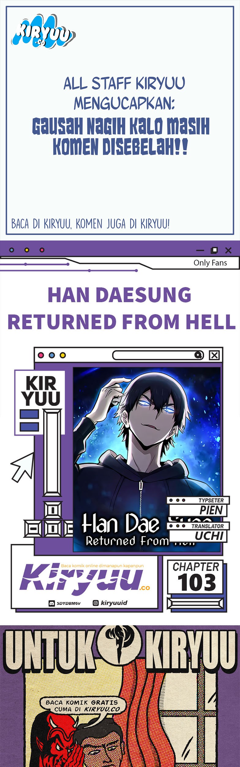 Komik Han Dae Sung Returned From Hell Chapter 103 gambar nomor 1