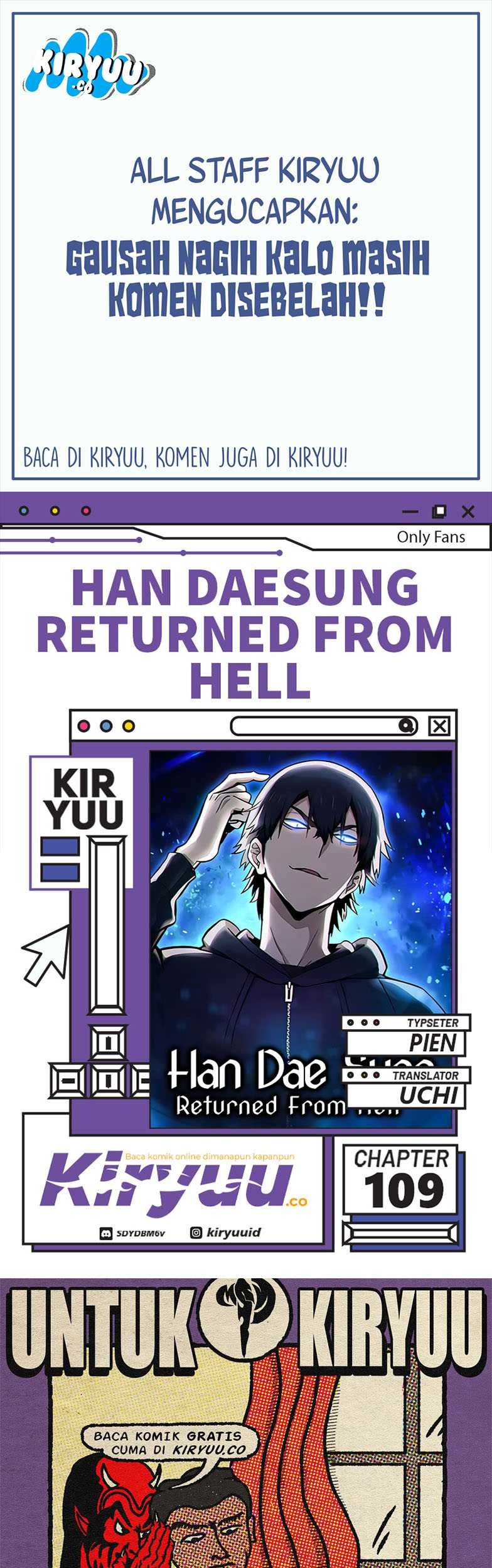 Komik Han Dae Sung Returned From Hell Chapter 109 gambar nomor 1