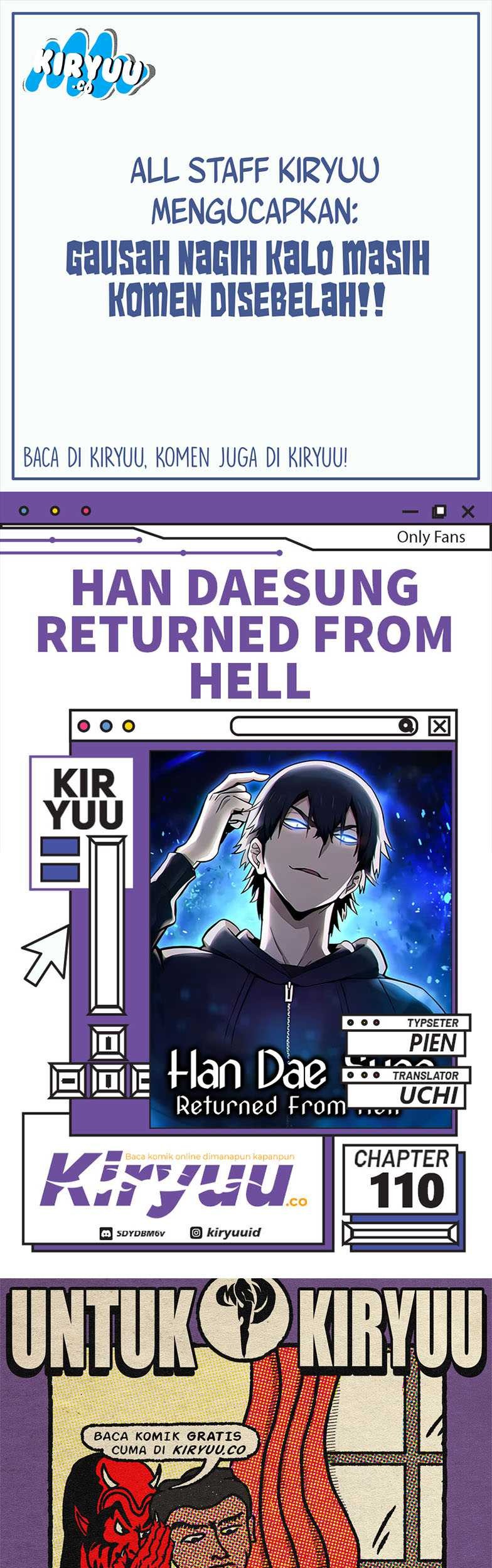 Komik Han Dae Sung Returned From Hell Chapter 110 gambar nomor 1