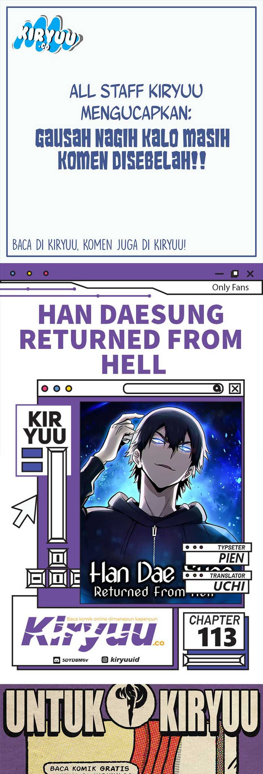 Komik Han Dae Sung Returned From Hell Chapter 113 gambar nomor 1