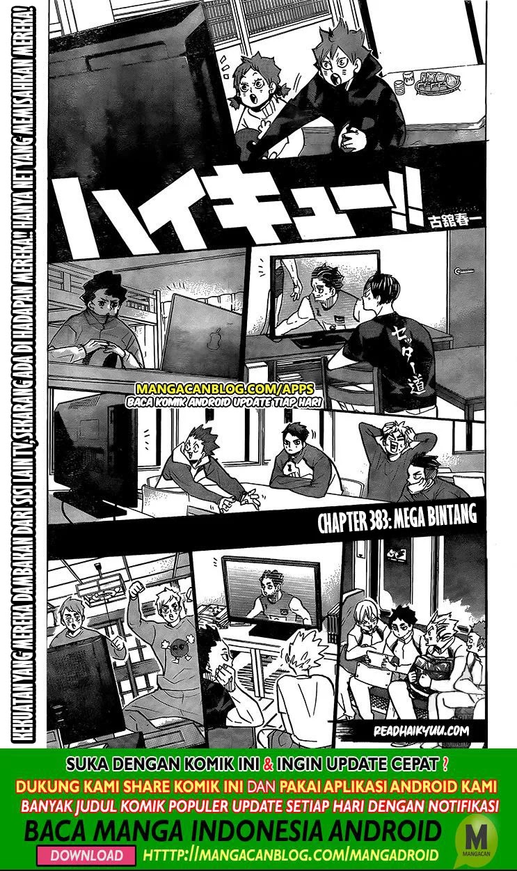 Komik Haikyuu!! Chapter 383 gambar nomor 1