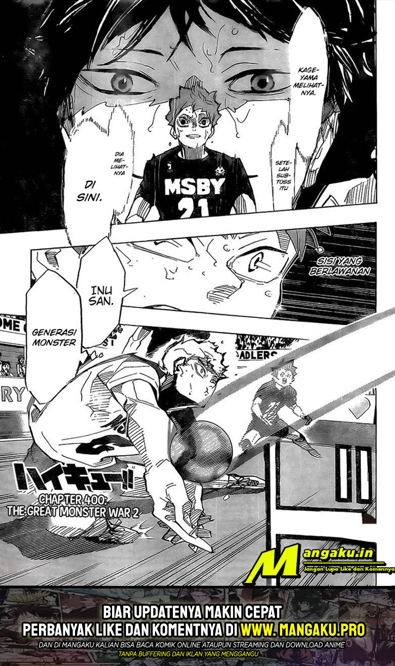 Manga Haikyuu!! Chapter 400 gambar nomor 2