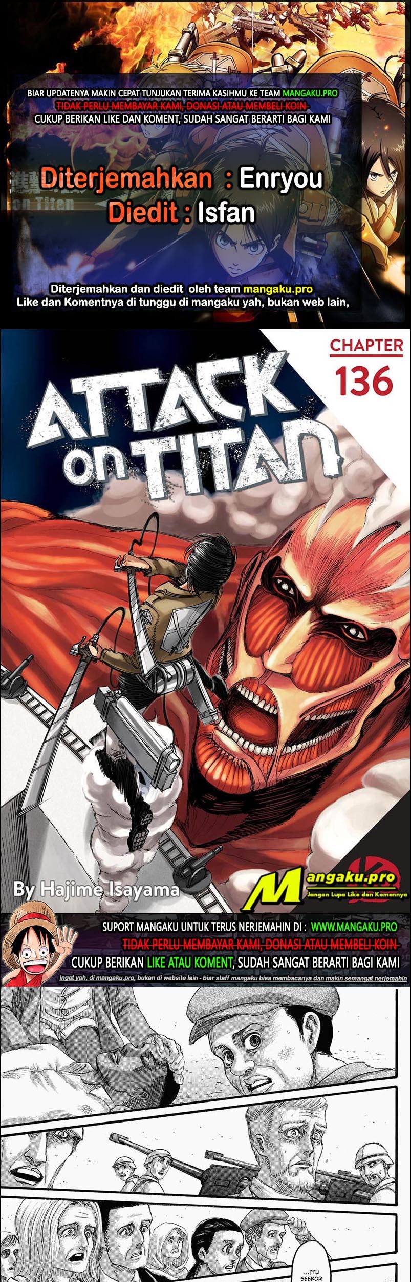 Komik Shingeki no Kyojin Chapter 136.1 gambar nomor 1